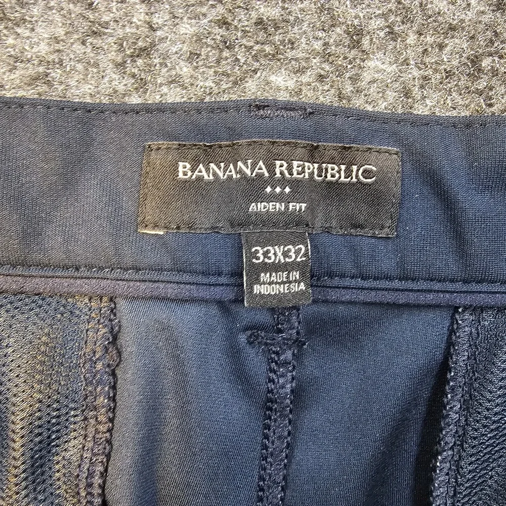 Banana Republic Aiden Fit Pants Mens 33x32 Navy‎ Blue Performance Golf Travel